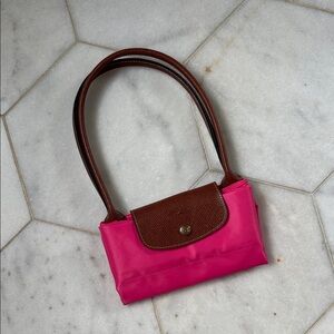 Longchamp Pink and Brown Shoulder Bag